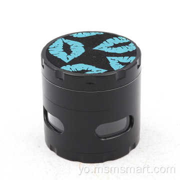 Hexagonal ẹgbẹ sitika PU oni-Layer siga grinder